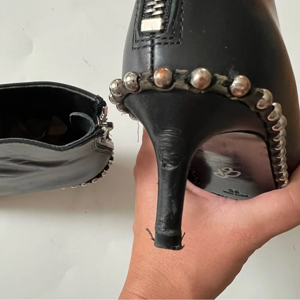 Alexander Wang Eri Studded Leather Ankle Boots In Black